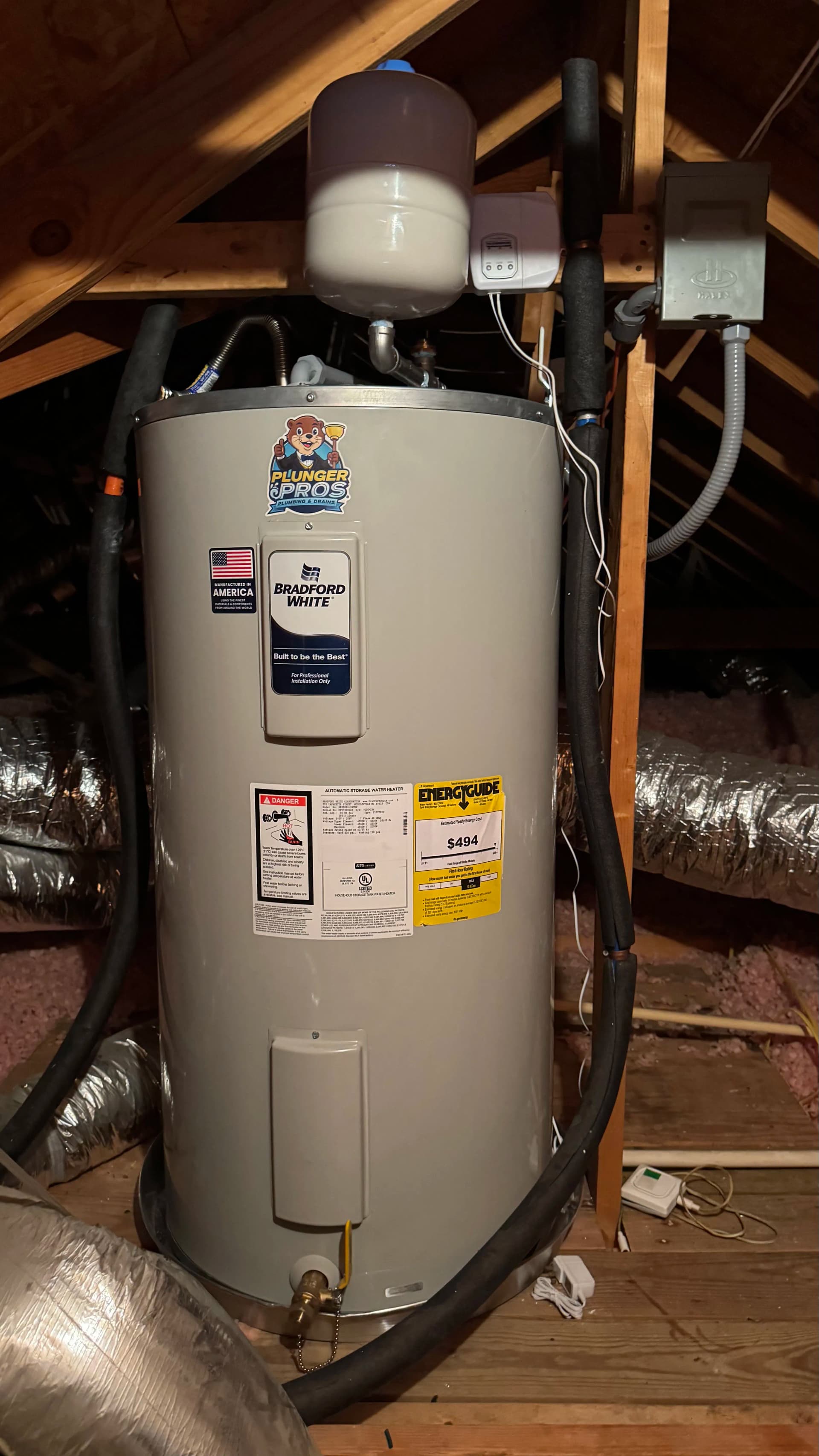 Attic Water Heater Installation with Smart Leak Protection in Bulverde image